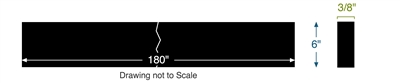 Neoprene 60 Durometer - 3/8" Thick x 6" wide x 180" (15') Long