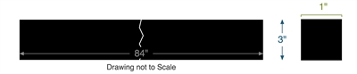 Neoprene - 60 Durometer - 1" Thick - 3" x 84"