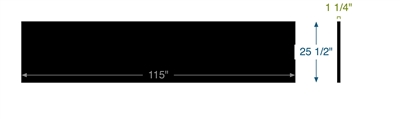 Neoprene - 60 Durometer - 1 1/4" Thick - 25.5" x 115" with 2 dovetailed segments