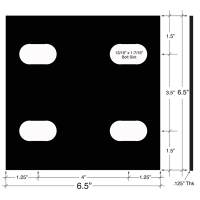 Neoprene 60 Durometer Custom Pad Gasket- 1/8" Thick x 6.5" x 6.5"