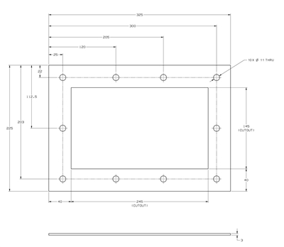 Neoprene 60 Durometer Custom Frame Gasket- 1/8" Thick x 6.5" x 12.79" OD