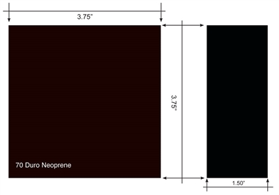 70 Duro Neoprene Pad - 1-1/2" Thick x 3.75" Square