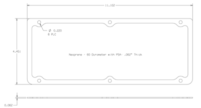 SCE-42 with PSA- .062" Thick - Custom Gasket - per Drawing Rev9b-4-008