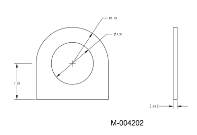 Neoprene - 60 Durometer -  1/8" Thick - 2.26" Per DWG M-004202