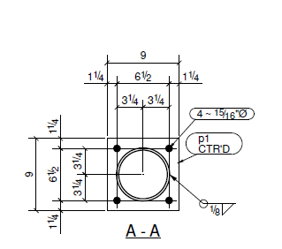 Neoprene - 60 Durometer Square With Holes - 1/4" Thick x 9" Square