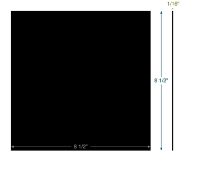 Neoprene with PSA - 60 Durometer -  1/16" Thick - 8.5" x 8.5"