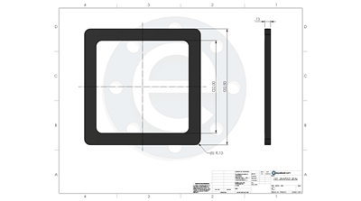 Neoprene - 60 Durometer -  1/8" Thick - 2.0" ID x 2.5" OD x 1/8" R - Square Seal