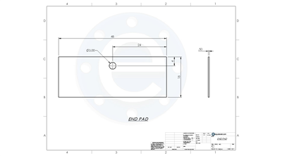 Neoprene - 70 Durometer -  1/2" Thick - 18" x 48" with 1 x 3" hole per drawing