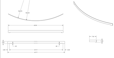 Neoprene - 80 Durometer -  3/8" Thick - 2.5" x 63.19"