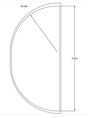 PVC Foam with PSA - 1/8" Thick x 4.375" x 9.552" with 4.2"R  Pads