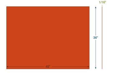 Silicone - Red with Fiberglass Insert -  1/16" Thick - 36" x 48"