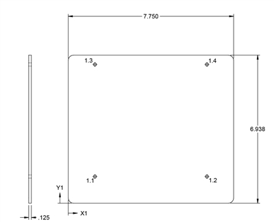 SBE-42 Buna-N Closed Cell Sponge Custom Gasket - 1/8" Thick - Per Drawing G-103