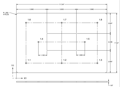 SBE-42 Buna-N Closed Cell Sponge Custom Gasket - 1/8" Thick x 11.75" x 7.75"