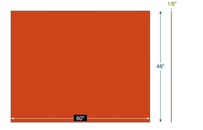 Red SBR Rubber Custom Strip - 1/8" x 48" x 60"