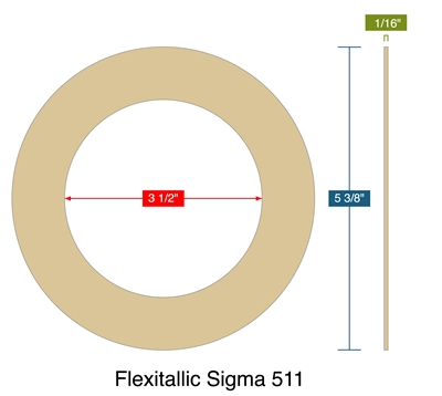 Flexitallic Sigma 511 -  1/16" Thick - Ring Gasket - 150 Lb. - 3"