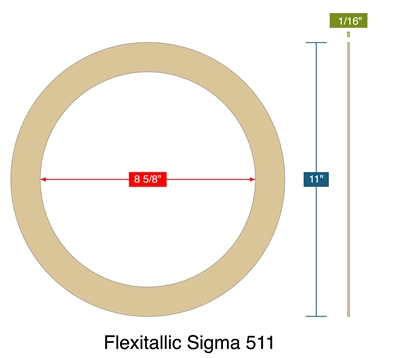 Flexitallic Sigma 511 -  1/16" Thick - Ring Gasket - 150 Lb. - 8"