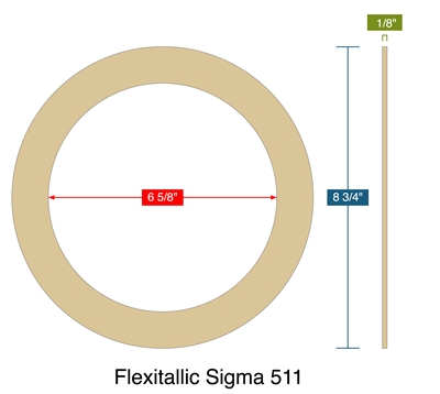 Flexitallic Sigma 511 -  1/8" Thick - Ring Gasket - 150 Lb. - 6"