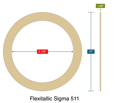 Flexitallic Sigma 511 -  1/8" Thick - Ring Gasket - 150 Lb. - 8"