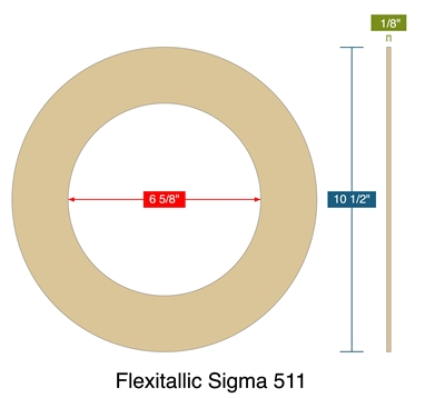 Flexitallic Sigma 511 -  1/8" Thick - Ring Gasket - 600 Lb. - 6"