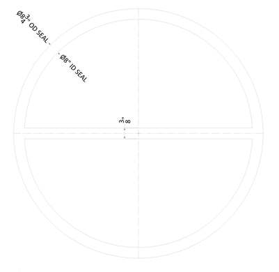 Spiral Wound Custom Gasket - 304/FG - 8"  Seal ID - 8.75" Seal OD x .175" thick with .375" Rib (See Drawing)