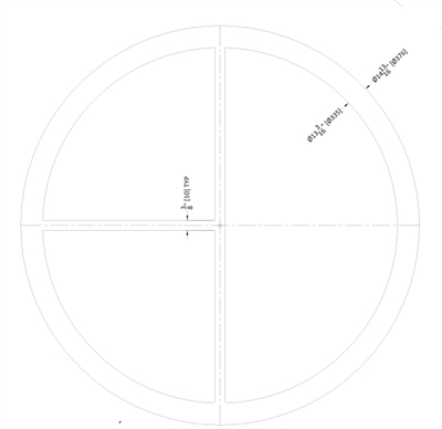 Spiral Wound Custom Gasket - 304/FG - 13.1875"  Seal ID - 14.8125" Seal OD x .175" thick with (2) .375" Rib (See Drawing)