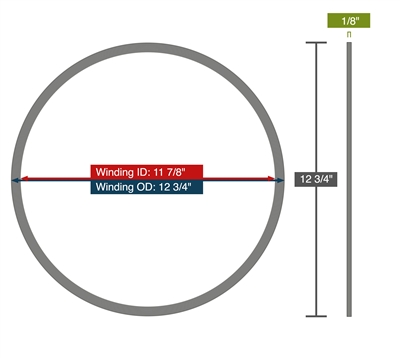 Equalseal Spiral Wound Gasket - Duplex 2205 winding - Flexible Graphite Filler - 11.875" X 12.75" -  Per Drawing # A06674A03