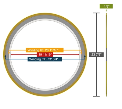 Equalseal Spiral Wound Gasket - 304 Stainless Steel - 304 Stainless Steel winding - Flexible Graphite Filler - Carbon Steel - 150 Lb. - 20"