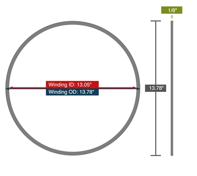 Equalseal Spiral Wound Gasket - 316L Stainless Steel winding - Flexible Graphite Filler - 13.05" X 13.78" -