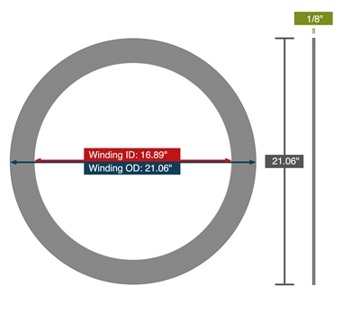 Equalseal Spiral Wound Gasket - Titanium winding - Flexible Graphite Filler - 16.89" X 21.06" -