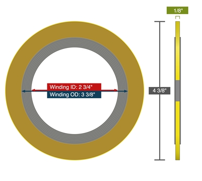 Equalseal Spiral Wound Gasket - 304 Stainless Steel winding - Flexible Graphite Filler - Carbon Steel - 300/400/600 Lb. - 2"