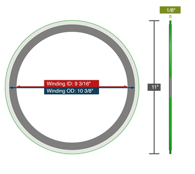 Equalseal Spiral Wound Gasket - 316L Stainless Steel winding - Flexible Graphite Filler - 316L Stainless Steel - 150 Lb. - 8"