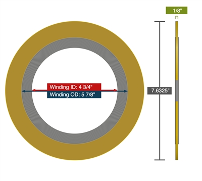 Equalseal Spiral Wound Gasket - InconelÂ® 625 winding - Flexible Graphite Filler - Carbon Steel - 600 Lb. - 4"