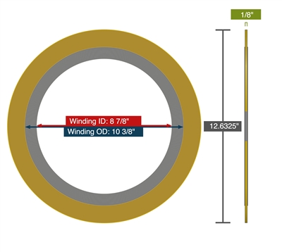 Equalseal Spiral Wound Gasket - InconelÂ® 625 winding - Flexible Graphite Filler - Carbon Steel - 600 Lb. - 8"