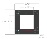 SCE-42 Buna-N Closed Cell Sponge Custom Gasket - 1/8" Thick x 7.75" x 7.75"