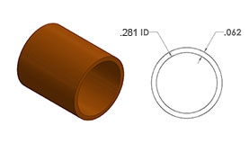 60 Duro Silicone Rubber - .281" ID x .406" OD x 100'