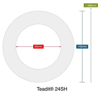 Teaditï¿½ 24SH - 1.59mm Thick - Ring Gasket - 90mm ID - 142mm OD
