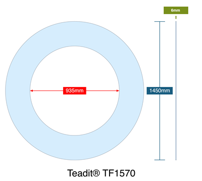 TeaditÂ® TF1570 -  1/4" Thick - Ring Gasket - 935" ID - 1450" OD