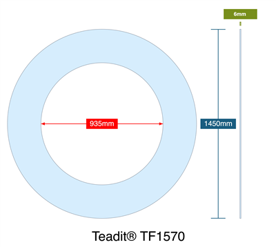 TeaditÂ® TF1570 - 6mm Thick - Ring Gasket - 935mm ID - 1450mm OD