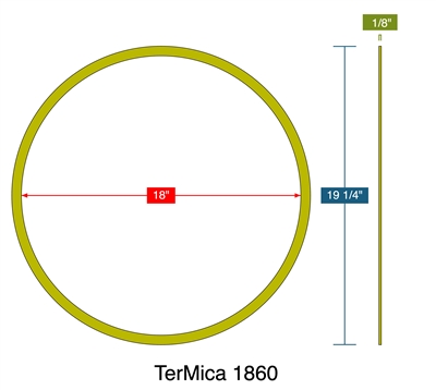TerMica 1860 - Ring Gasket -  1/8" Thick - 18" ID - 19.25" OD
