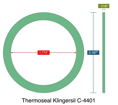 Thermoseal Klingersil C-4401 - Ring Gasket -  1/16" Thick - 1.772" ID - 2.187" OD