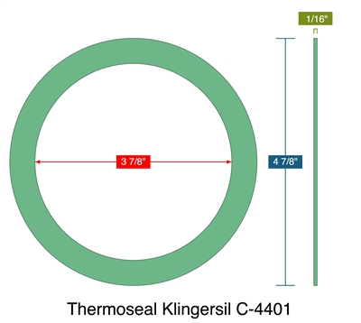 Thermoseal Klingersil C-4401 -  1/16" Thick - Ring Gasket - 3.875" ID - 4.875" OD