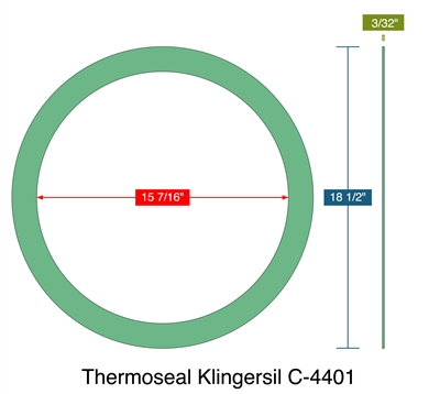 Thermoseal Klingersil C-4401 -  3/32" Thick - Ring Gasket - 15.4375" ID - 18.5" OD