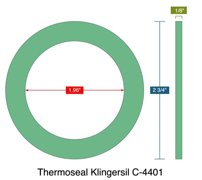 Thermoseal Klingersil C-4401 - Ring Gasket -  1/8" Thick - 1.96" ID - 2.75" OD