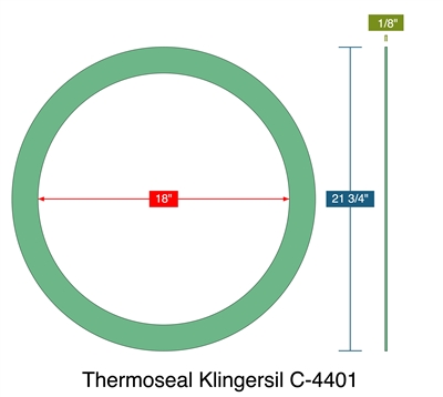 Thermoseal Klingersil C-4401 -  1/8" Thick - Ring Gasket - 18" ID - 21.75" OD