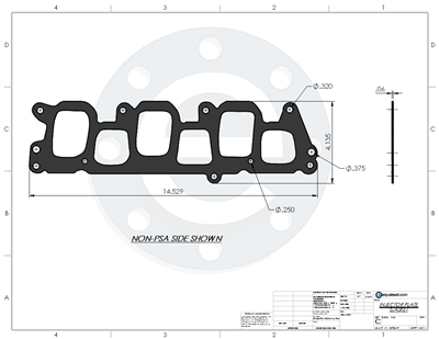Viton with PSA  - 75 Durometer -  Injection Plate Gasket -  1/16" Thick - Per Drawing P19x4-2120-aa