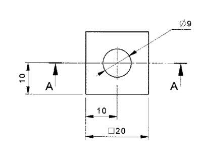 Viton B -  1/8" Thick - 20 mm x 20 mm -  9mm center hole