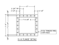 60 Duro White Buna-N Square Gasket - 12 In 20 Hole - 12" Outside - 1/8" Thick