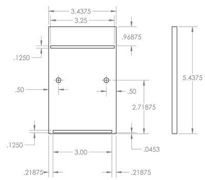 White Silicone Sponge Medium Density Custom Gasket - 1/4" Thick x 3.43" x 5.43"