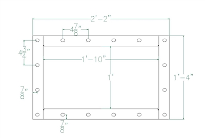 60 Duro White Neoprene Rubber Gaskets - 26" x 16" x 1/8" Per DWG