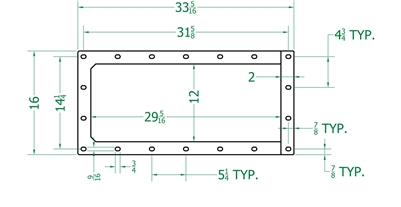 60 Duro White Neoprene Rubber Gaskets - 33-15/16" x 16" x 1/8" Per DWG